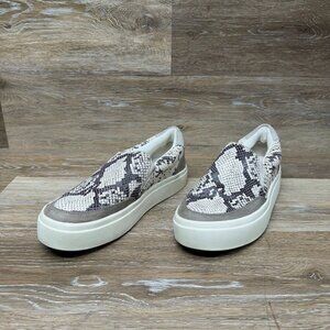 Lucky Brand Leather Python Pattern Slip On Sneaker Women's Size 7.5